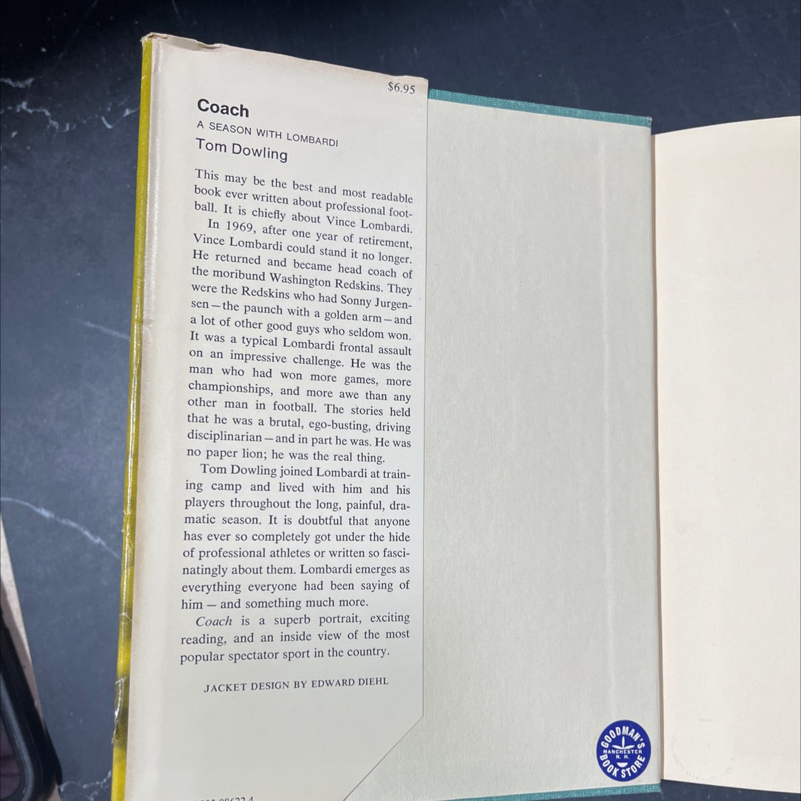 coach a season with lombardi book, by tom dowling, 1970 Hardcover image 4