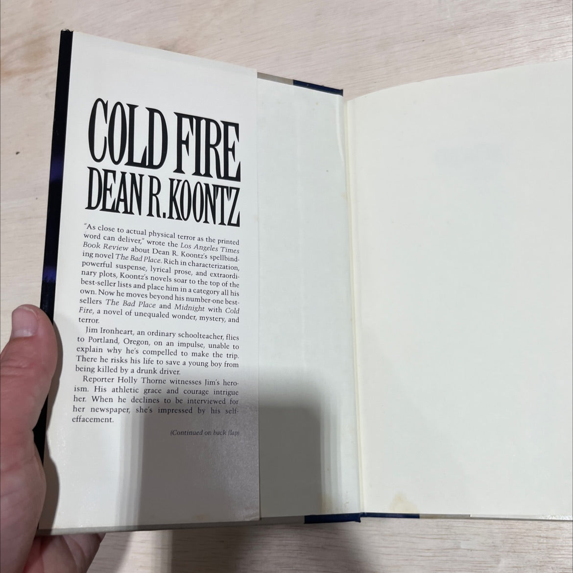 cold fire book, by dean r. koontz, 1991 Hardcover image 4