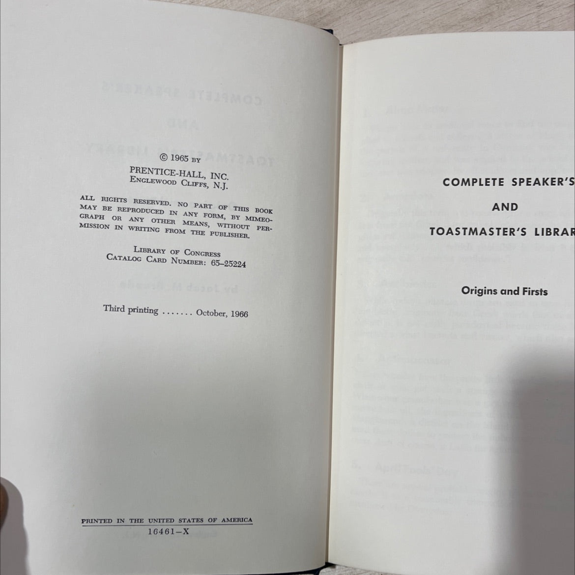 complete speaker's and toastmaster's library origins and firsts book, by Jacob M. Braude, 1966 Hardcover, Vintage image 3