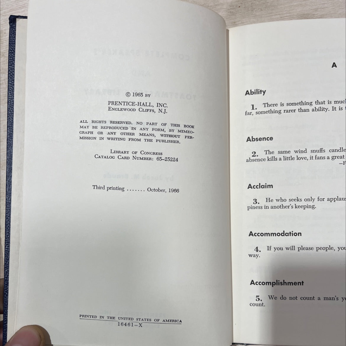 complete speaker's and toastmaster's library remarks of famous people book, by Jacob M. Braude, 1965 Hardcover, Vintage image 3