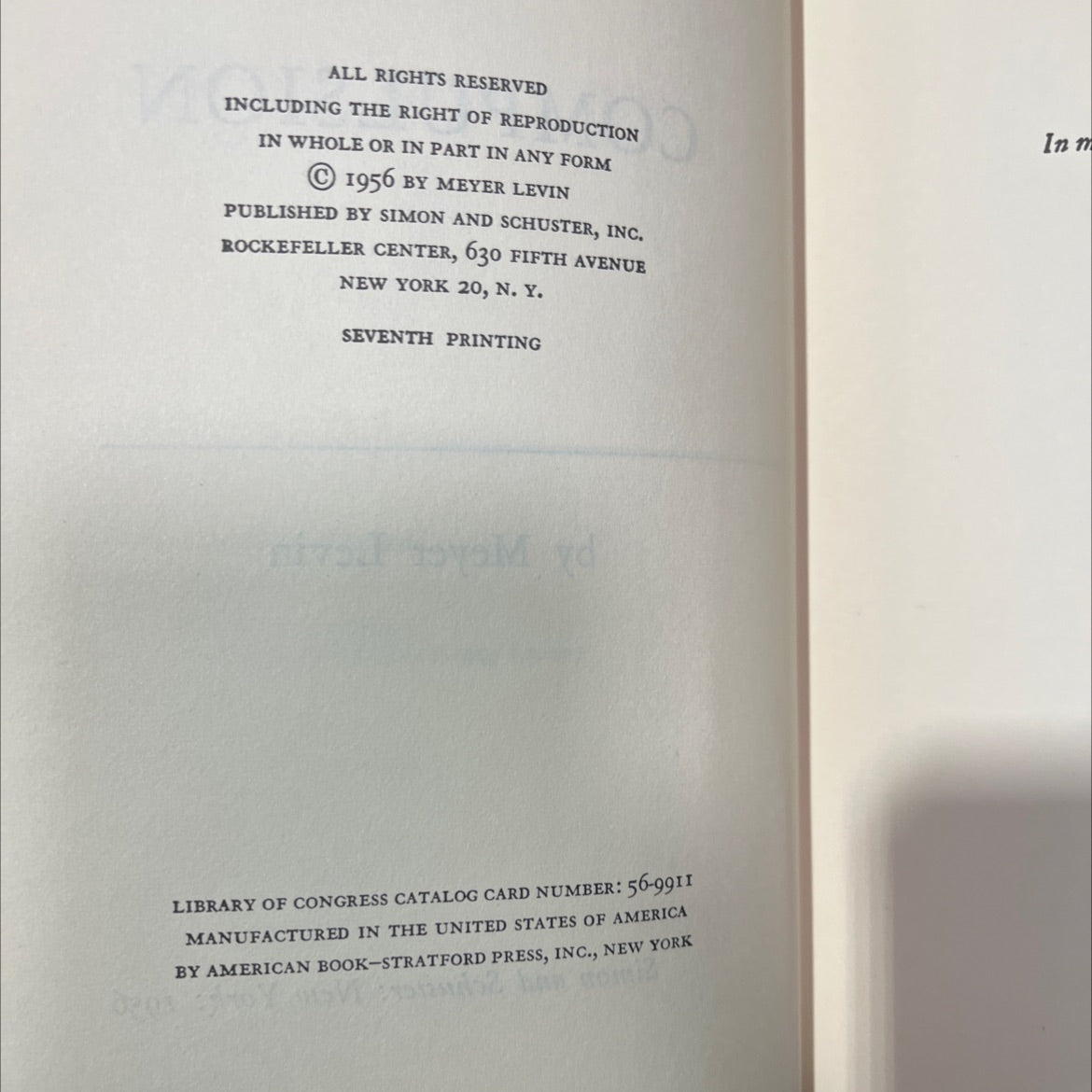 compulsion book, by meyer levin, 1956 Hardcover image 3