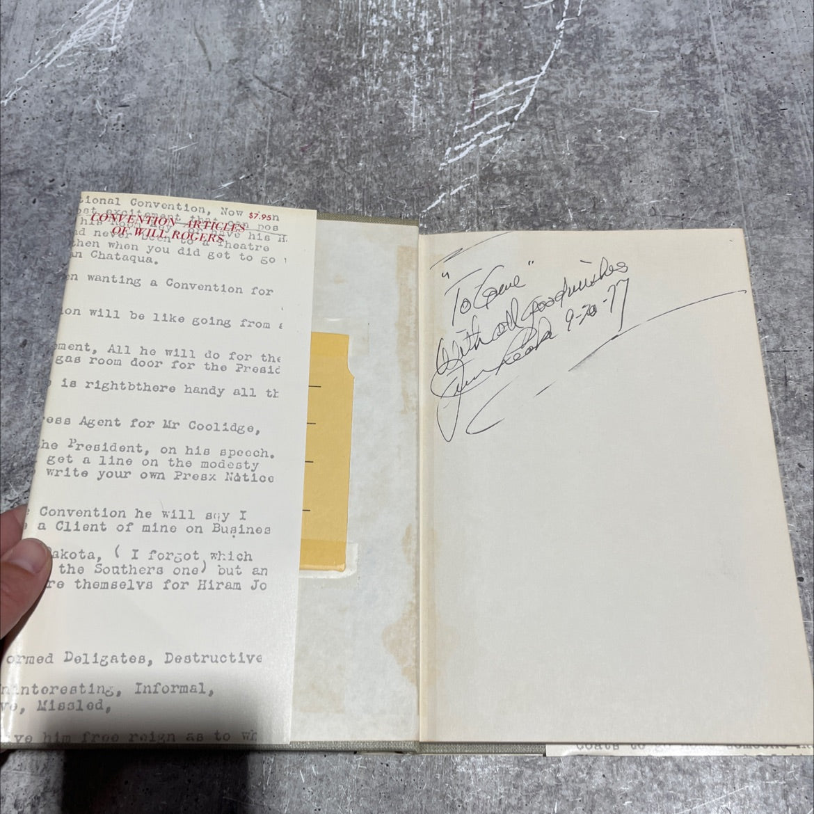 convention articles book, by will rogers, 1976 Hardcover image 4