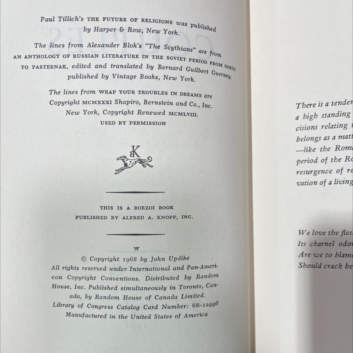 couples book, by John Updike, 1968 Hardcover, Vintage image 3