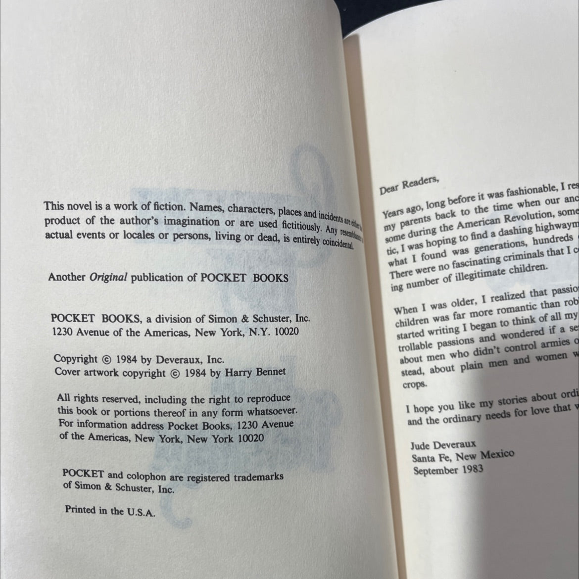 coupmemen book, by jude deveraux, 1984 Hardcover image 3