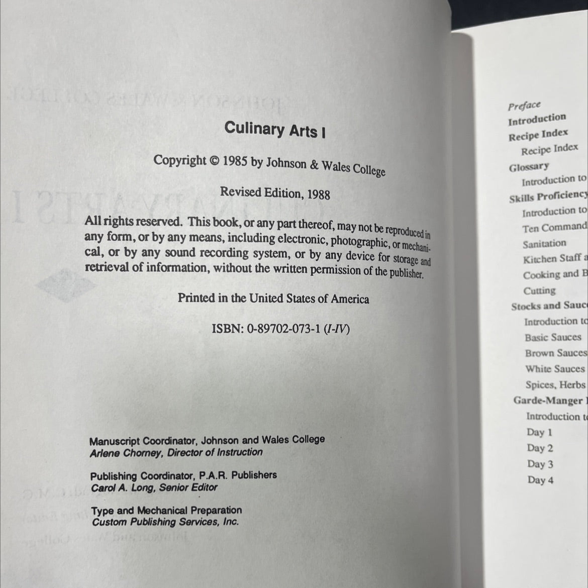 culinary arts i book, by robert m. nograd, 1988 Hardcover image 3