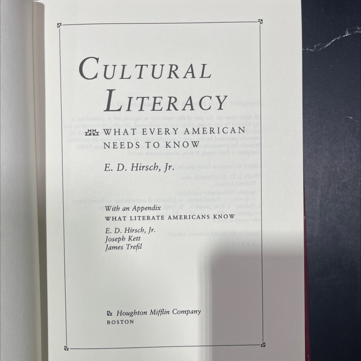 cultural literacy what every american needs to know book, by E. D. Hirsch, Jr., 1987 Hardcover image 2