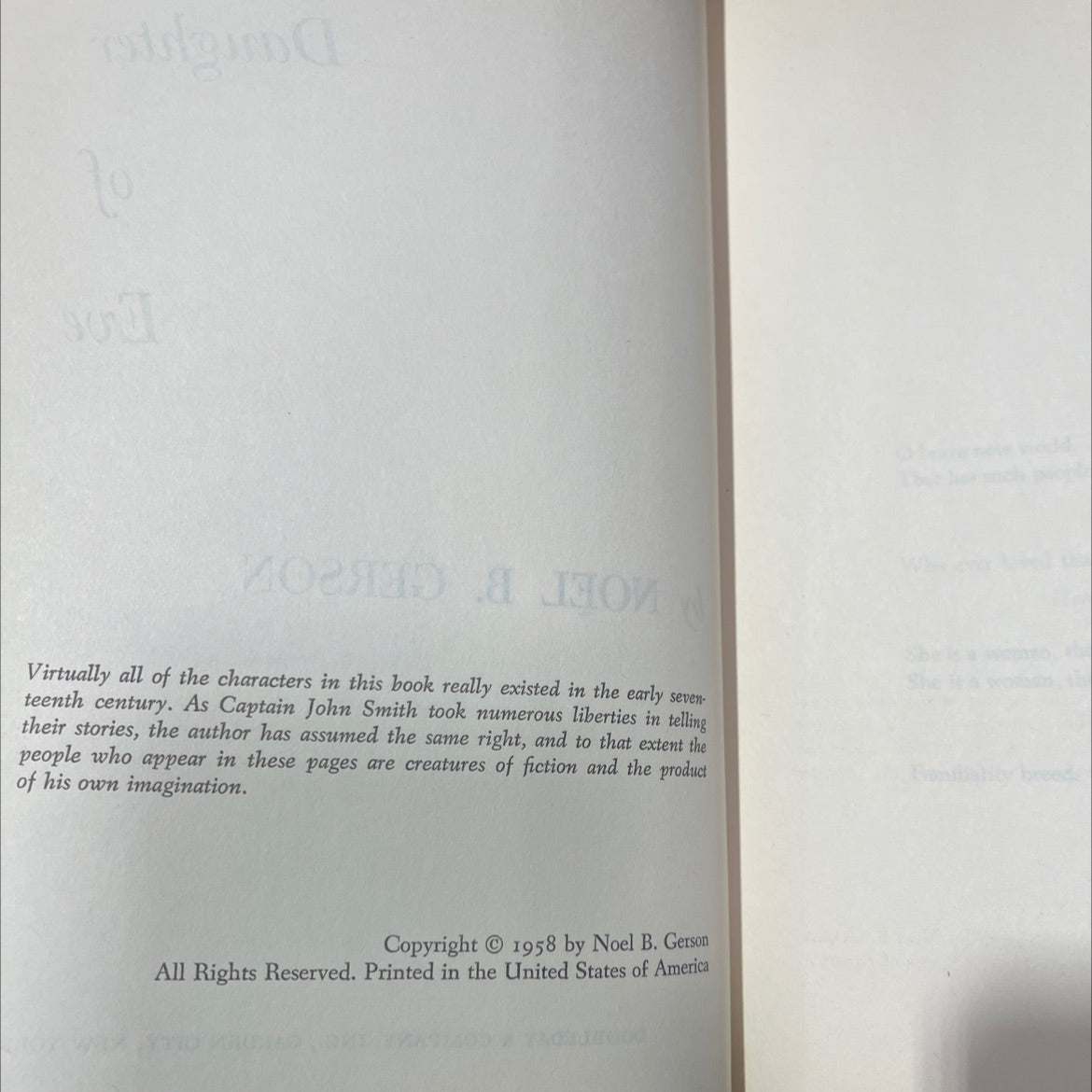 daughter of eve book, by noel b. gerson, 1958 Hardcover image 3