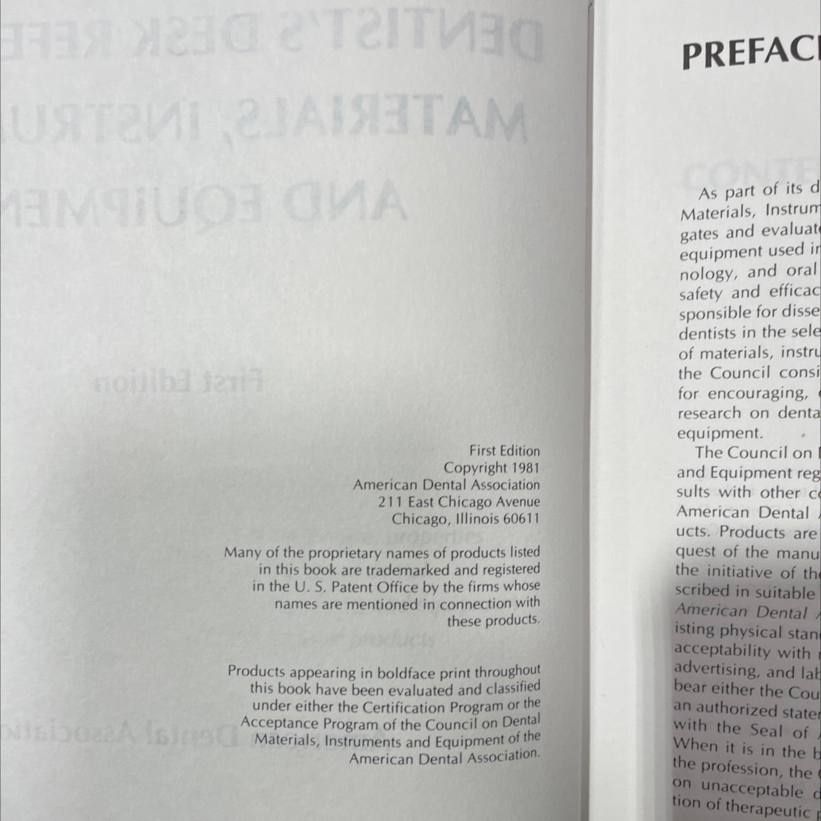 dentist's desk reference: materials, instruments and equipment book, by American Dental Association, 1981 Hardcover image 3