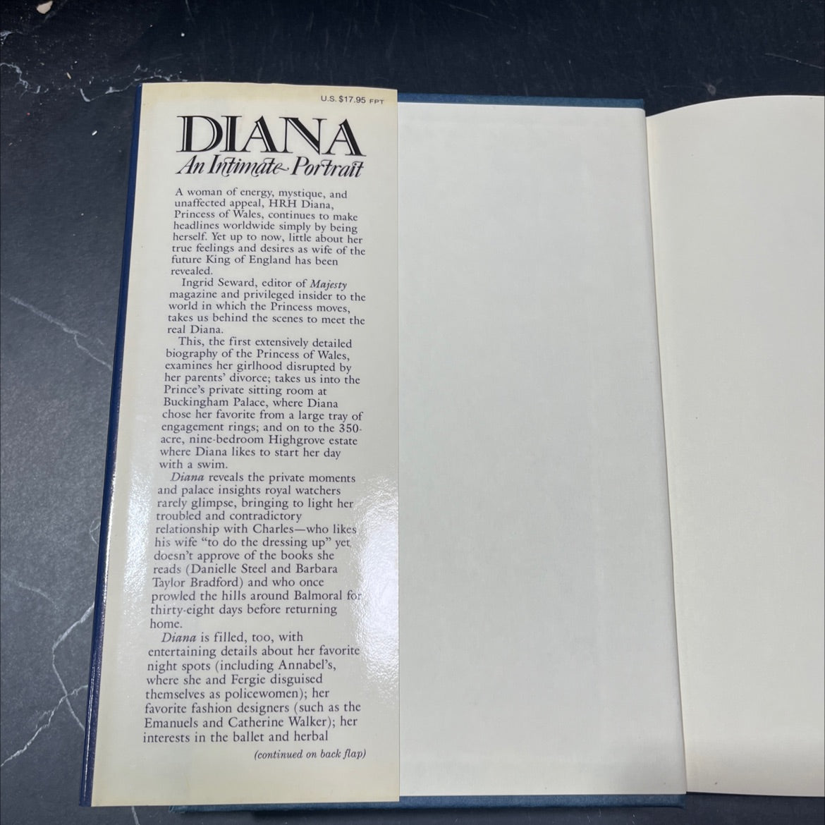 diana an intimate portrait book, by ingrid seward, 1988 Hardcover image 4