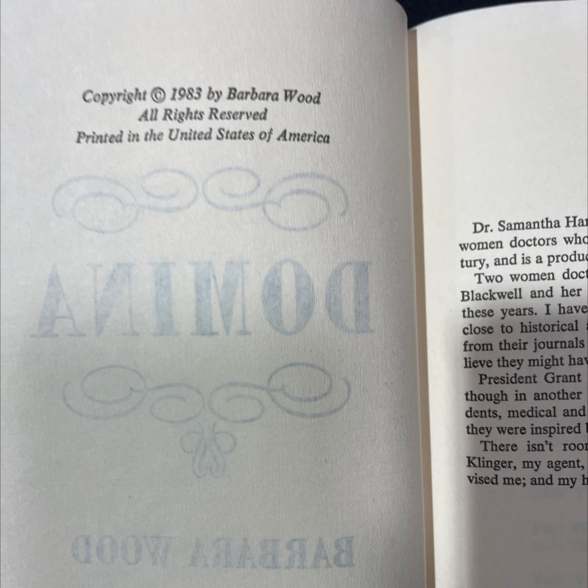 domina book, by barbara wood, 1983 Hardcover image 3