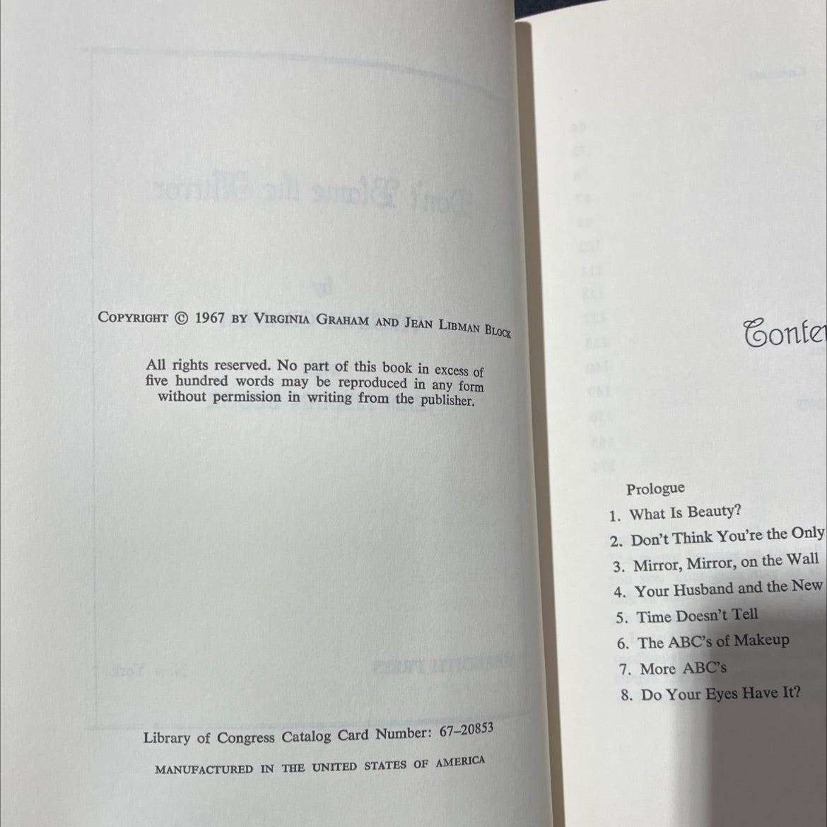 don't blame the mirror book, by virginia graham with jean libman block, 1967 Hardcover image 3