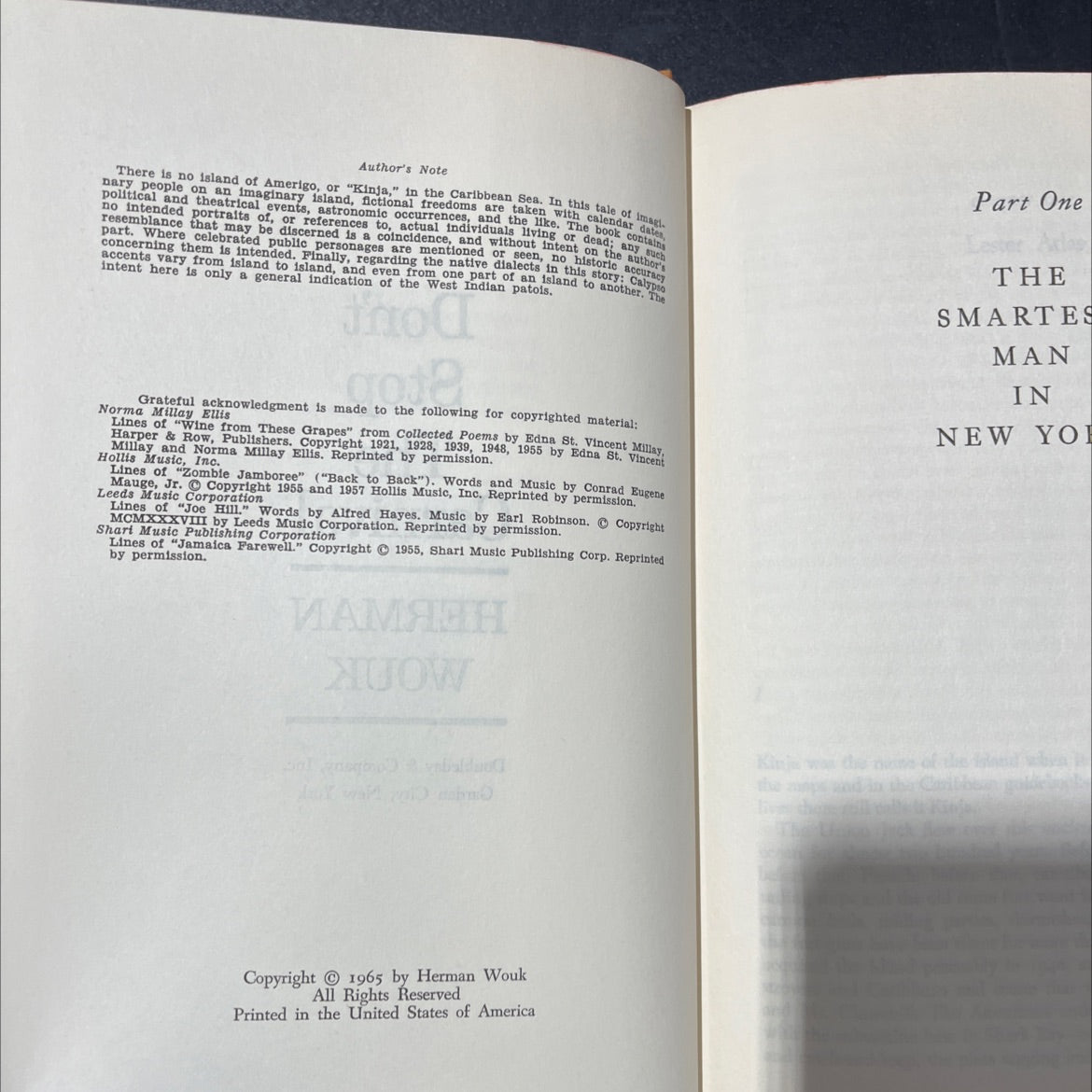 don't stop the carnival book, by herman wouk, 1965 Hardcover image 3