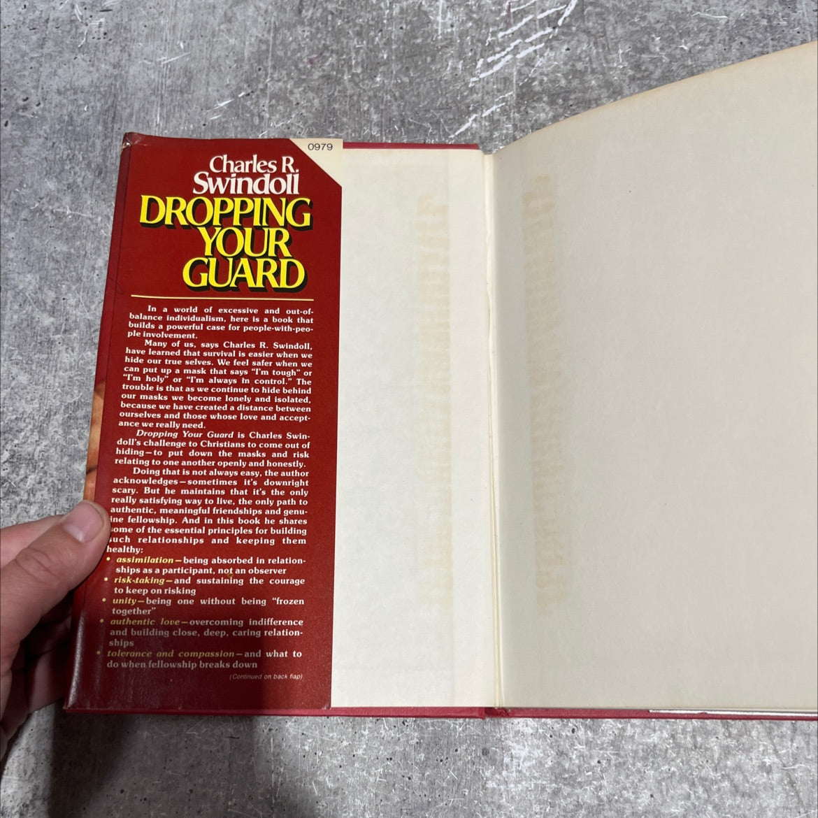 dropping your guard: the value of open relationships book, by Charles R. Swindoll, 1983 Hardcover image 4