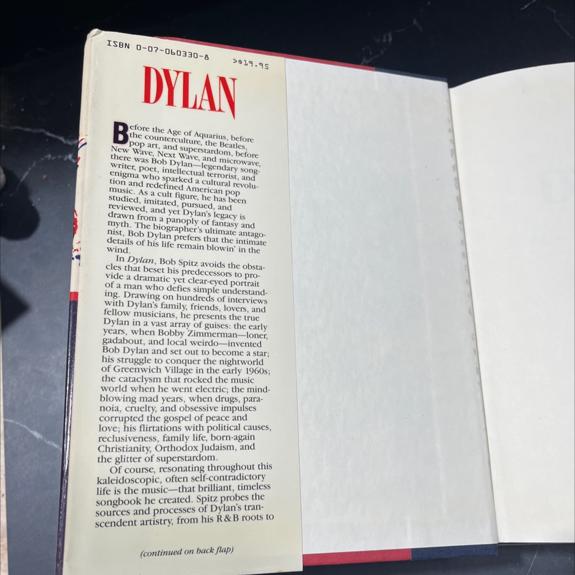 dylan a biography book, by Bob Spitz, 1989 Hardcover image 4