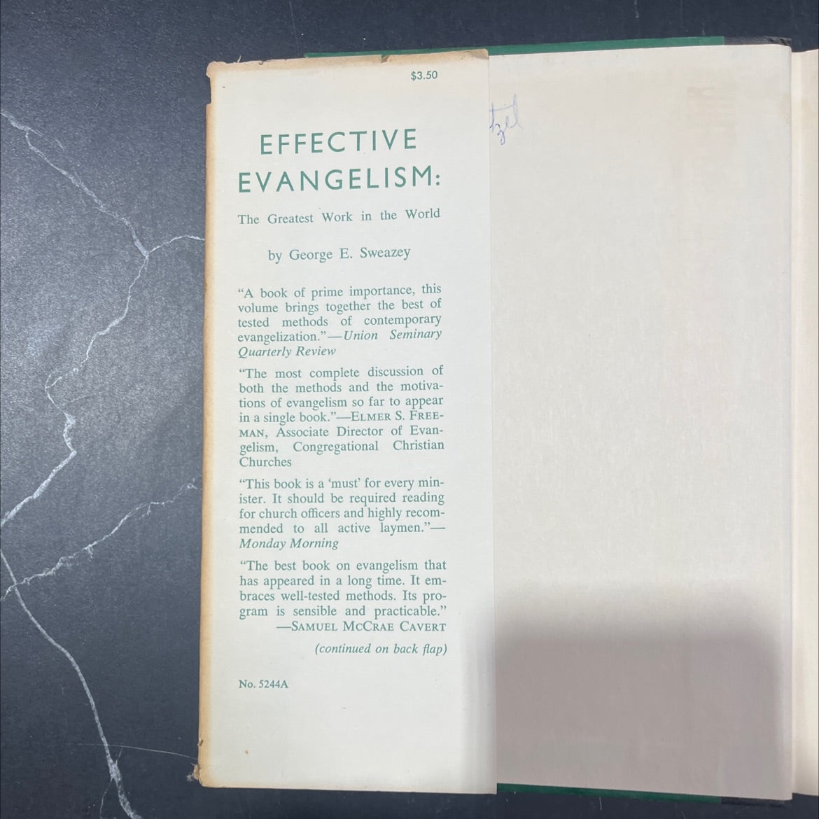 effective evangelism: the greatest work in the world book, by george e. sweazey, 1953 Hardcover image 4