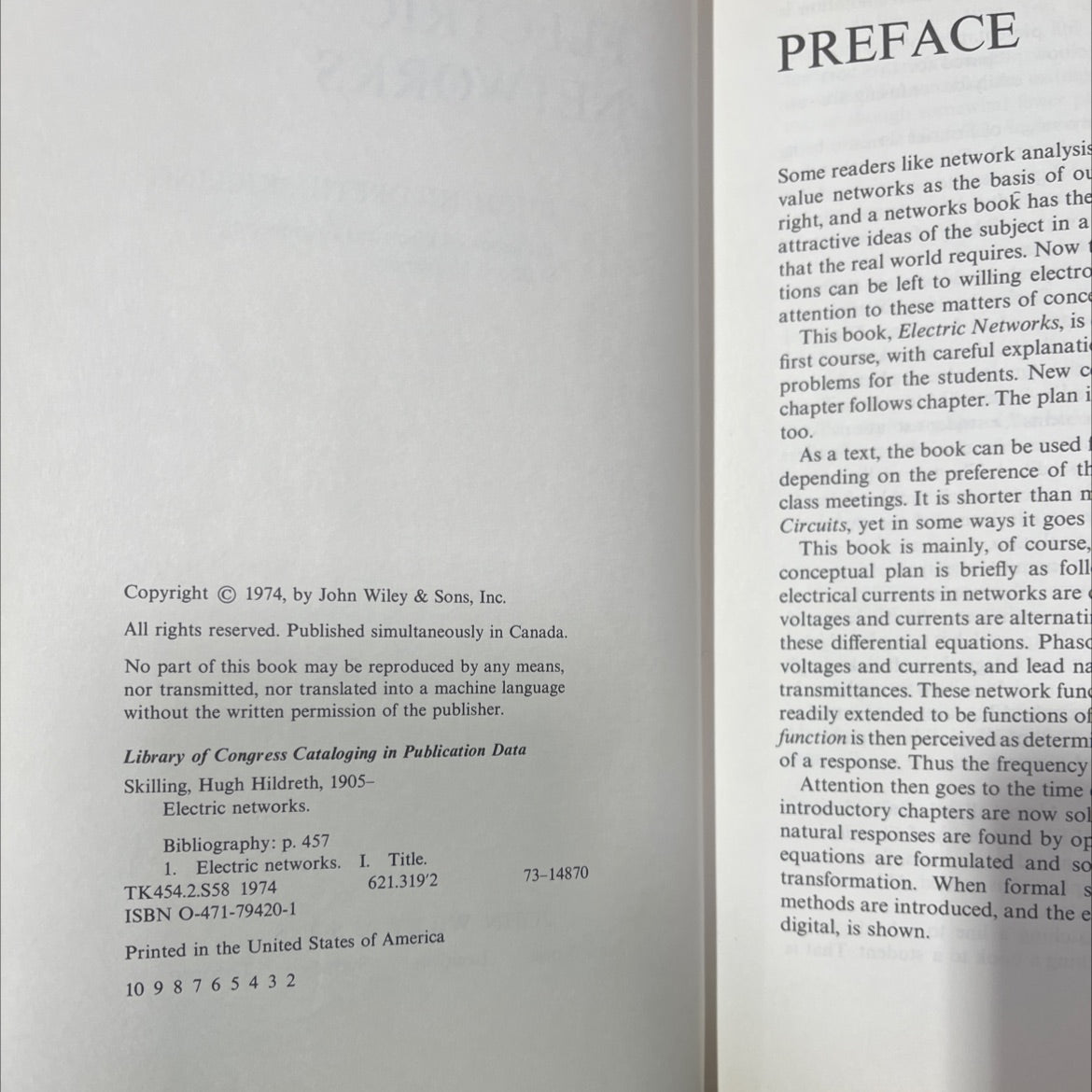 electric networks book, by hugh hildreth skilling, 1974 Hardcover image 3