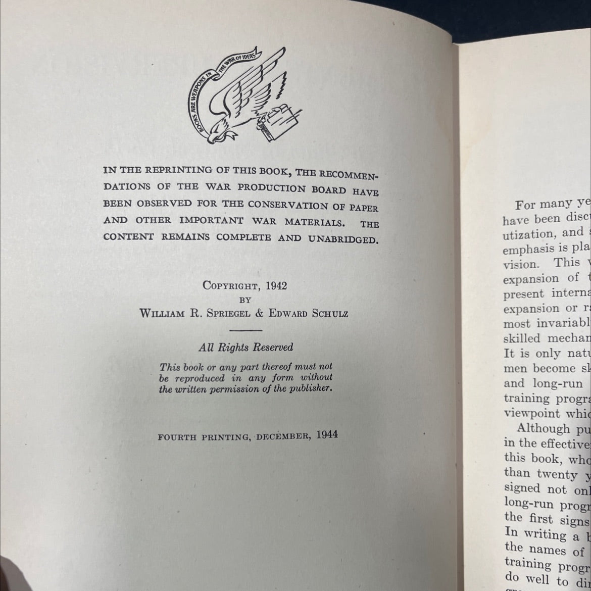 elements of supervision book, by william r. spriegel, edward schulz, 1942 Hardcover image 3