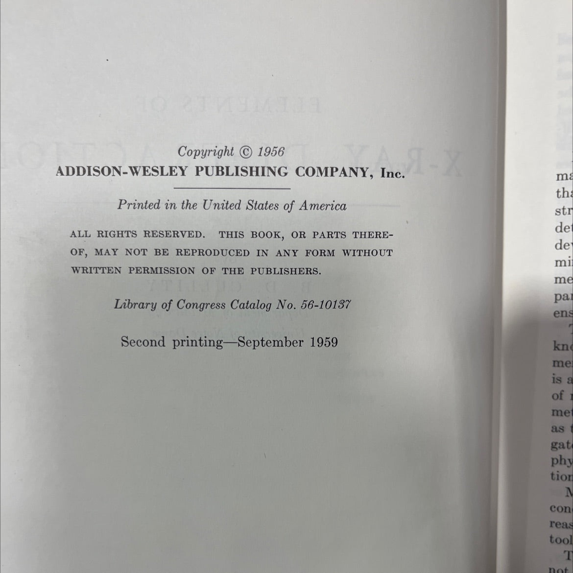 elements of x-ray diffraction book, by b. d. cullity, 1956 Hardcover image 3