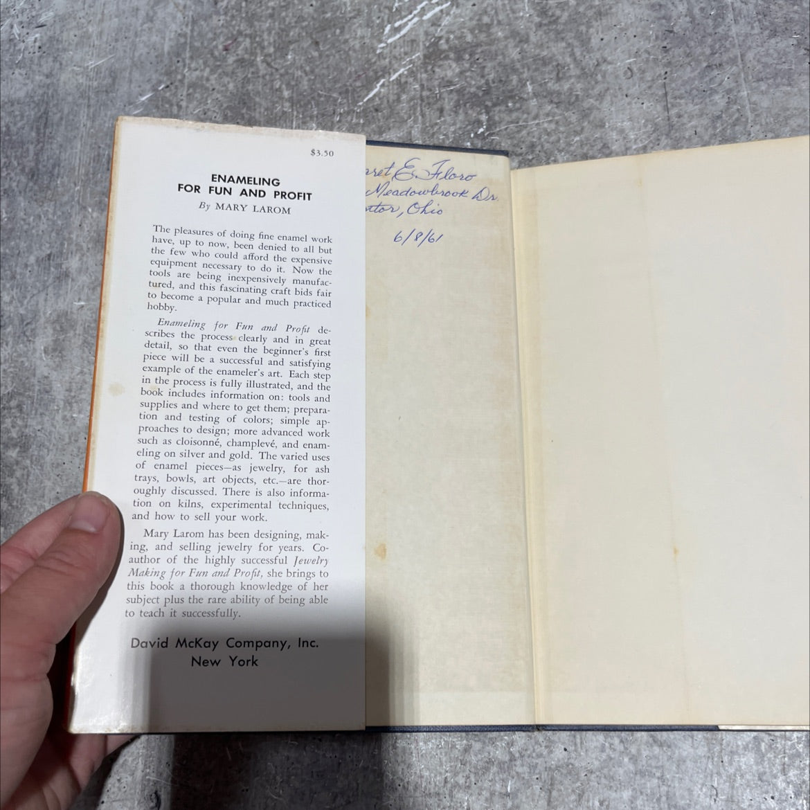 enameling for fun and profit book, by Mary Larom, 1960 Hardcover image 4