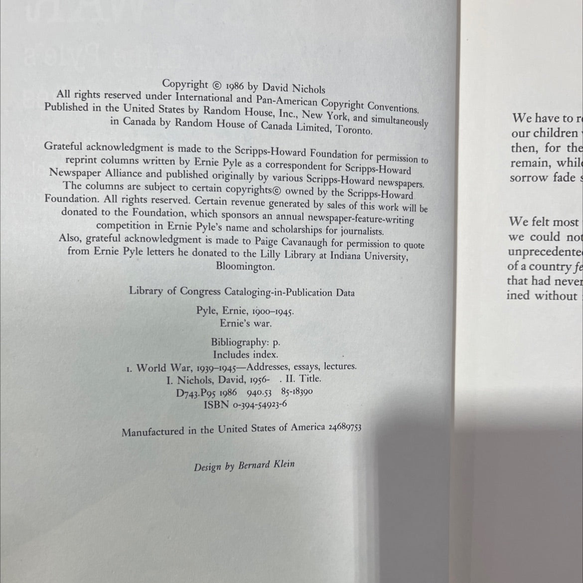 ernie's war book, by ernie pyle, 1986 Hardcover image 3