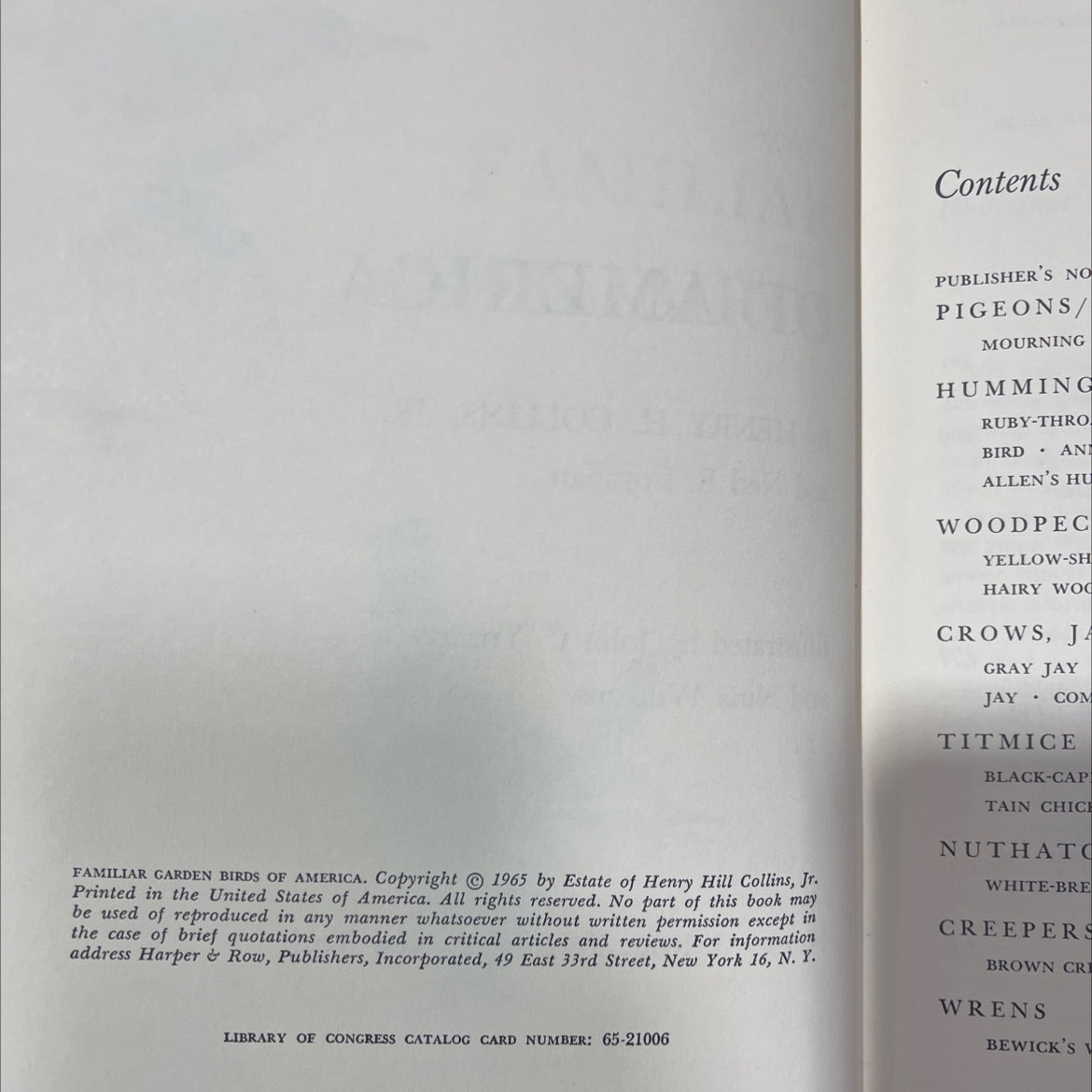 familiar garden birds of america book, by henry h. collins, jr. and ned r. boyajian, 1965 Hardcover image 3