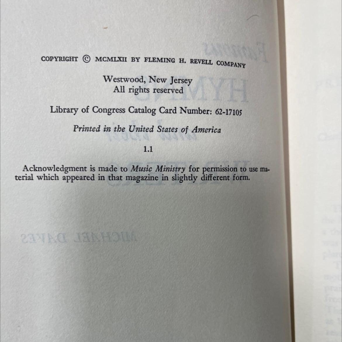 famous hymns and their writers book, by michael daves, 1962 Hardcover image 3