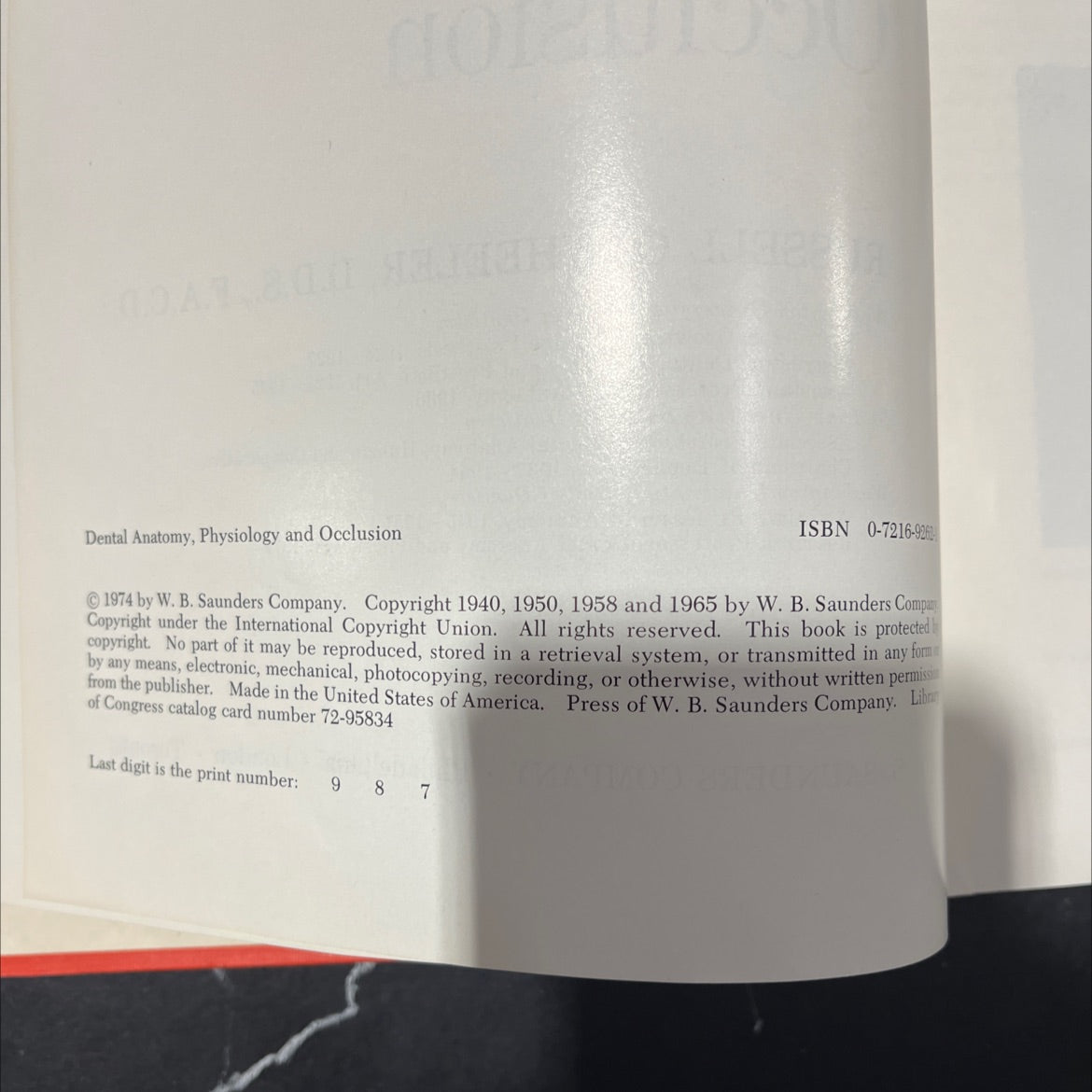 fifth edition illustrated dental anatomy, physiology and occlusion book, by russell c. wheeler, d.d.s., f.a.c.d., 1974 image 3