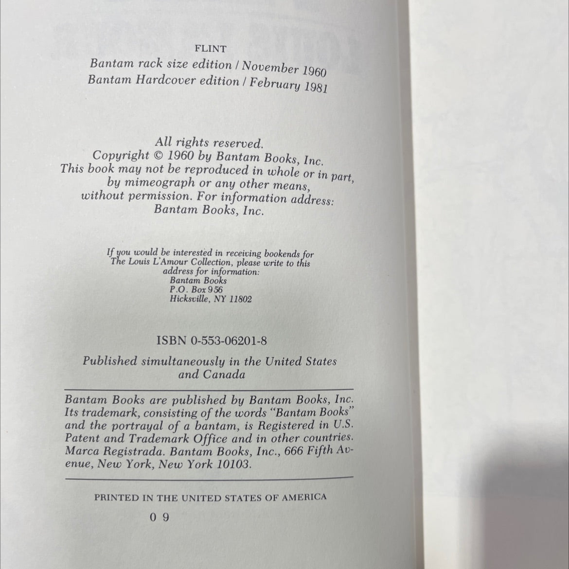 flint book, by louis l'amour, 1981 Hardcover image 3