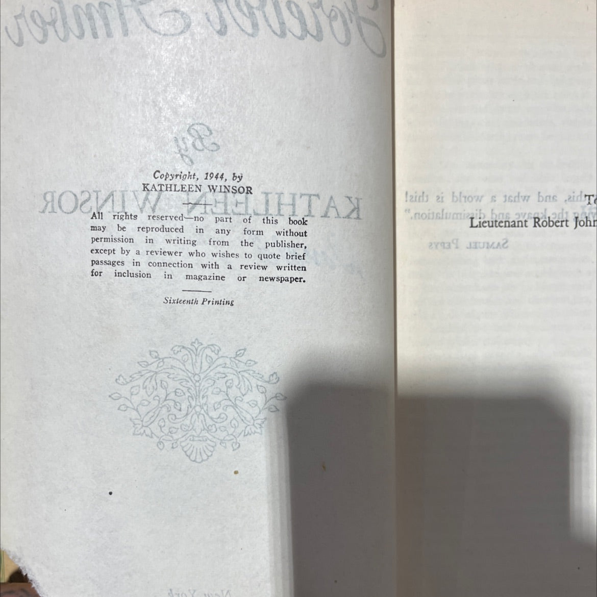 forever amber book, by kathleen winsor, 1945 Hardcover image 3