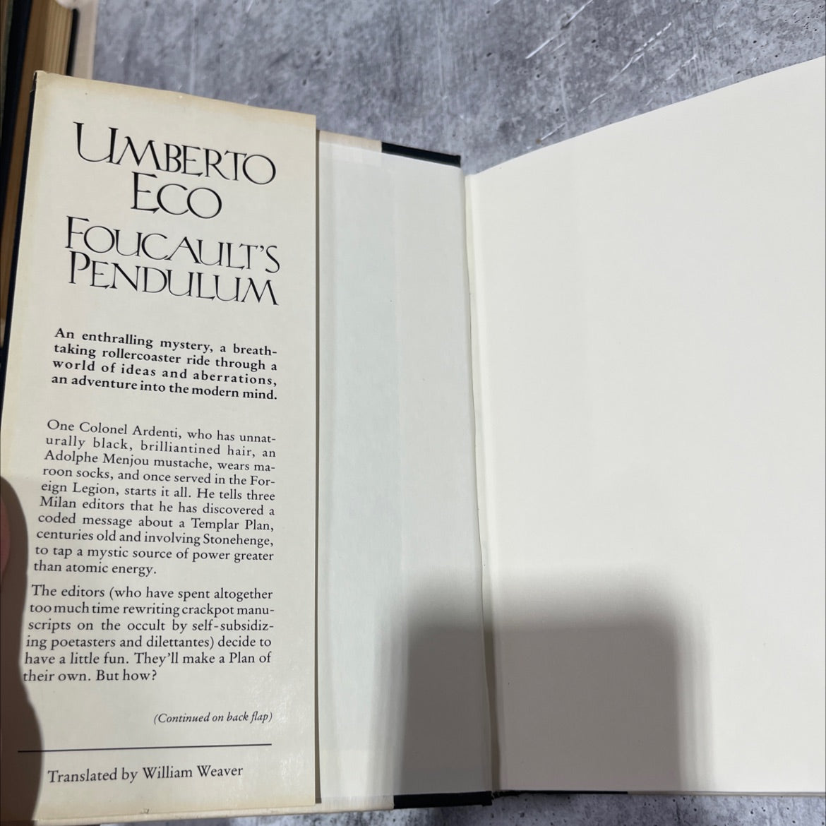 foucault's pendulum book, by umberto eco, 1989 Hardcover image 4