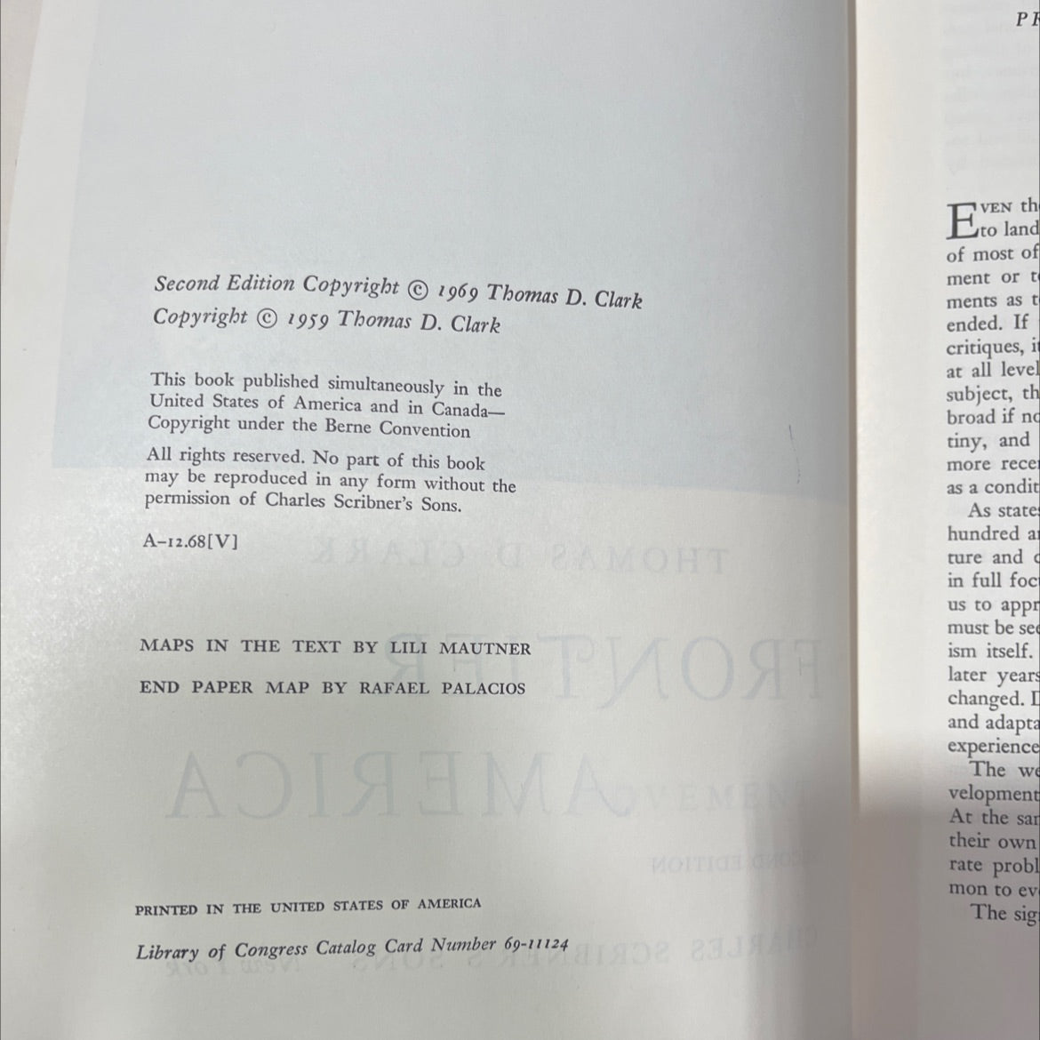 frontier america book, by thomas d. clark, 1969 Hardcover image 3