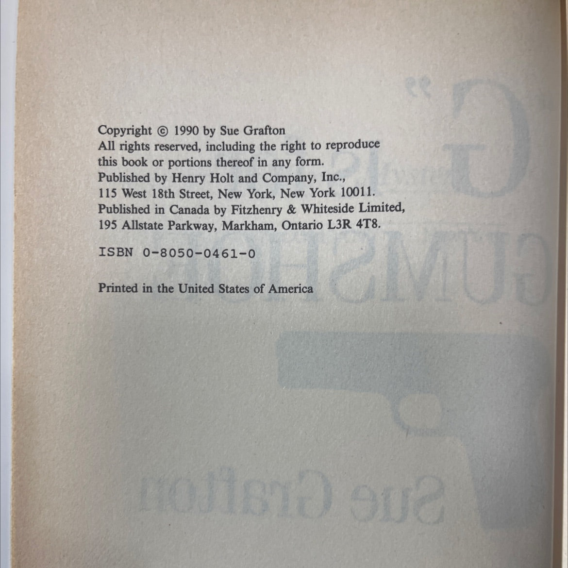 g is for gumshoe book, by Sue Grafton, 1990 Hardcover image 3