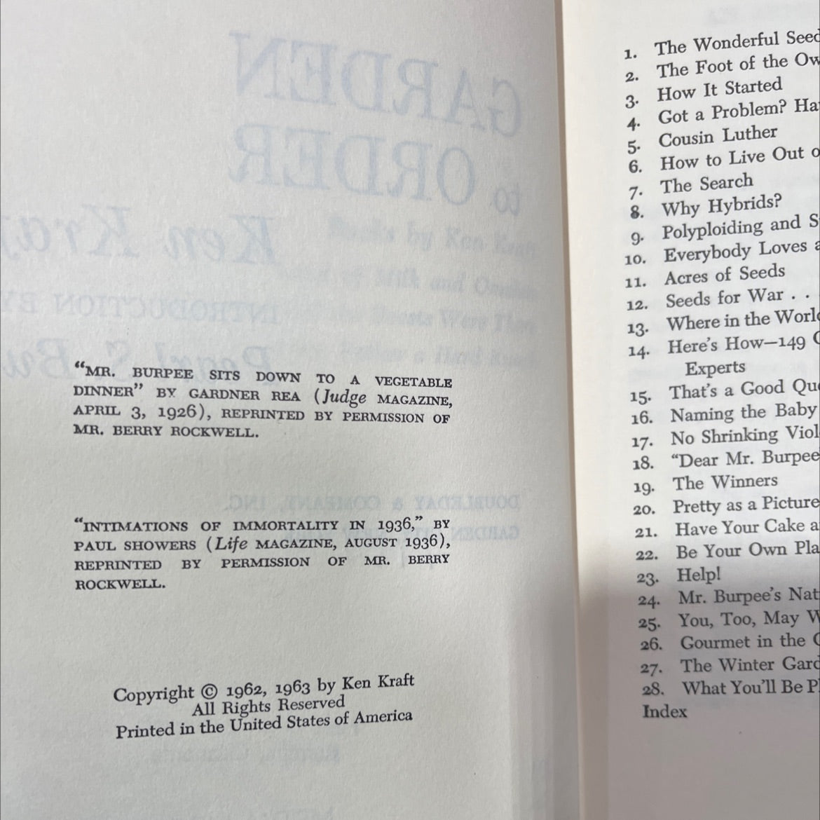 garden to order & seed book, by Ken Kraft, 1964 Hardcover image 3