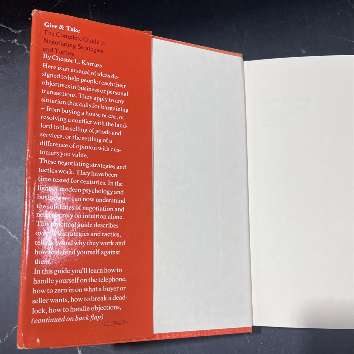 give & take: the complete guide to negotiating strategies and tactics book, by Chester L. Karrass, 1974 Hardcover image 4