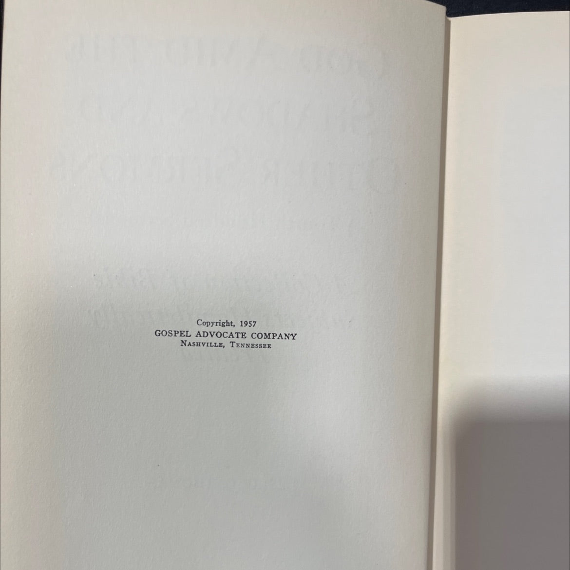 god amid the shadows and other sermons (a fourth hundred sermons) book, by leslie g. thomas, 1957 Hardcover image 3