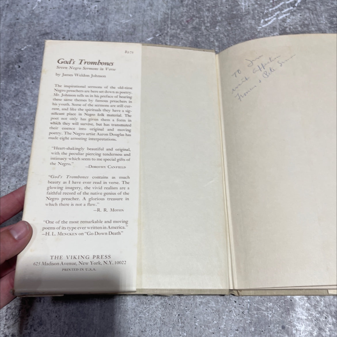 god's trombones seven negro sermons in verse book, by james weldon johnson, 1966 Hardcover image 4