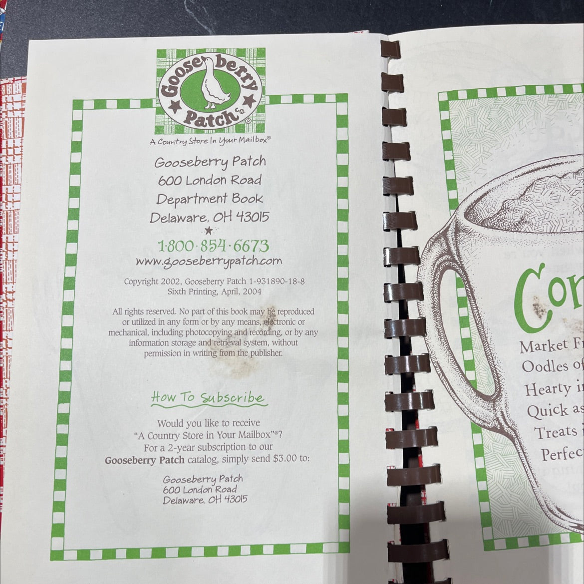goose derry patch meals in minutes book, by Gooseberry Patch, 2004 Hardcover image 3