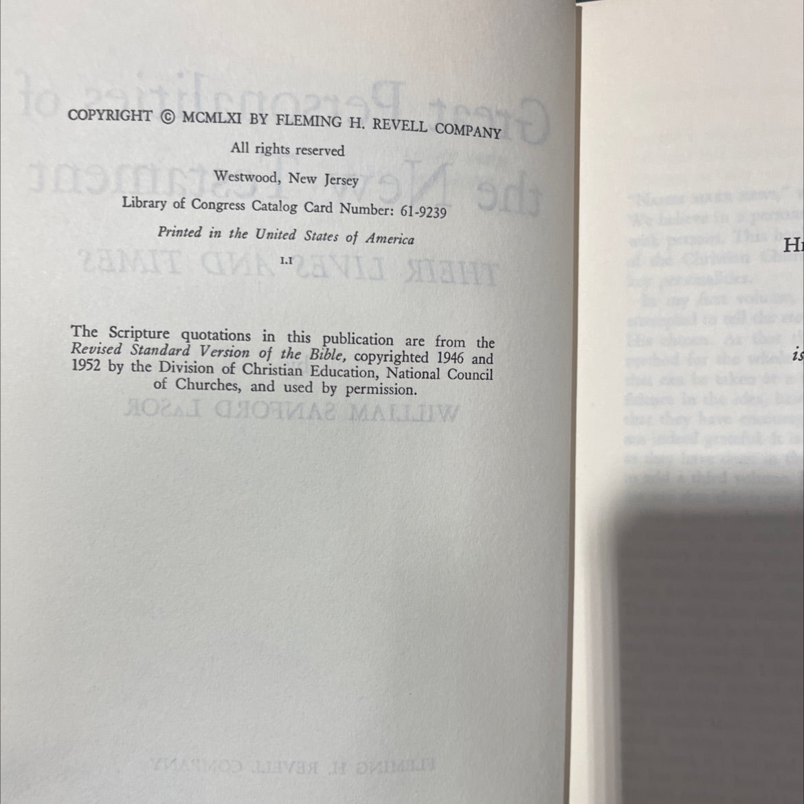 great personalities of the new testament their lives and times book, by william sanford lasor, 1961 Hardcover image 3