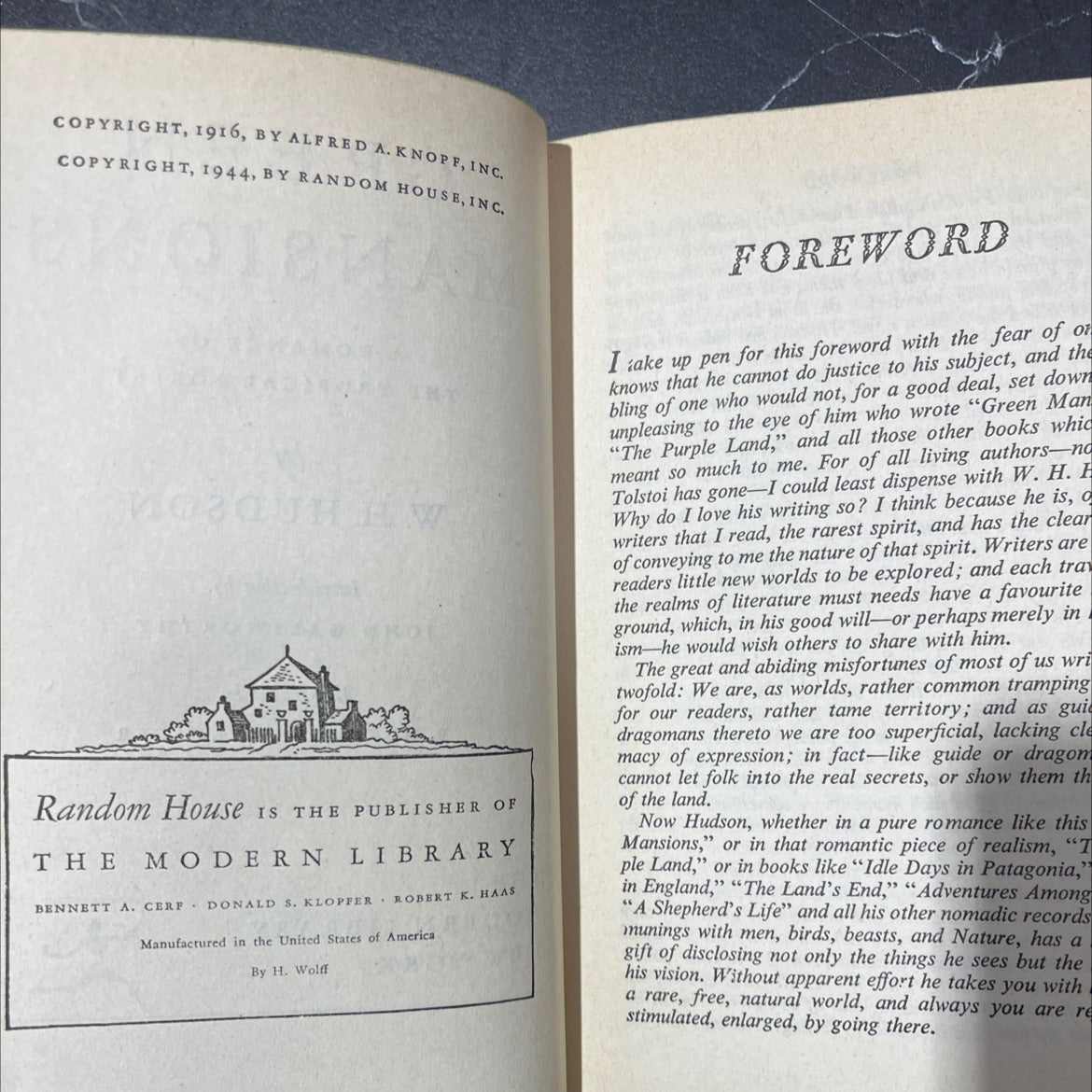 green mansions a romance of the tropical forest book, by w. h. hudson, 1944 Hardcover image 3