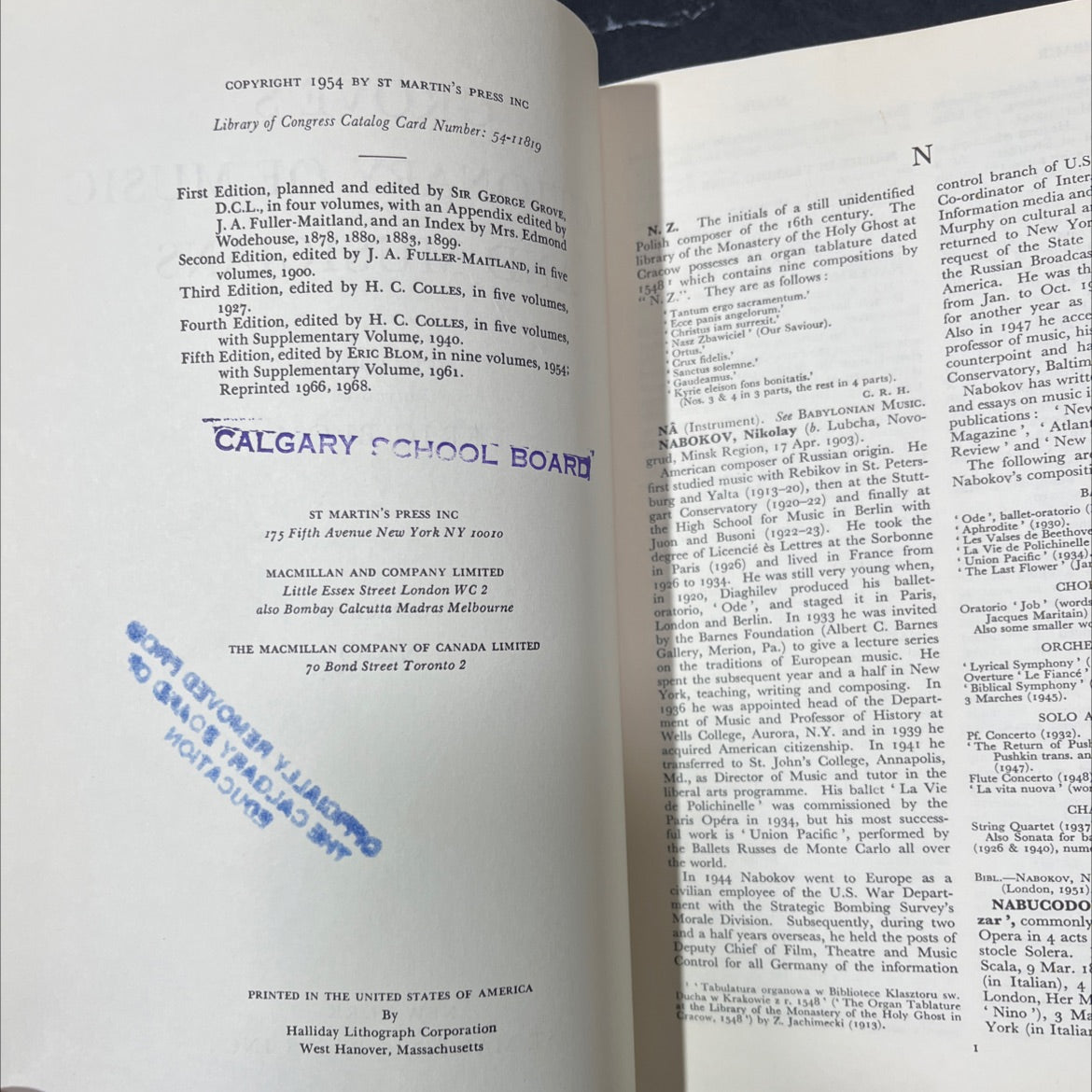 grove's dictionary of music and musicians book, by eric blom, 1954 Hardcover image 3