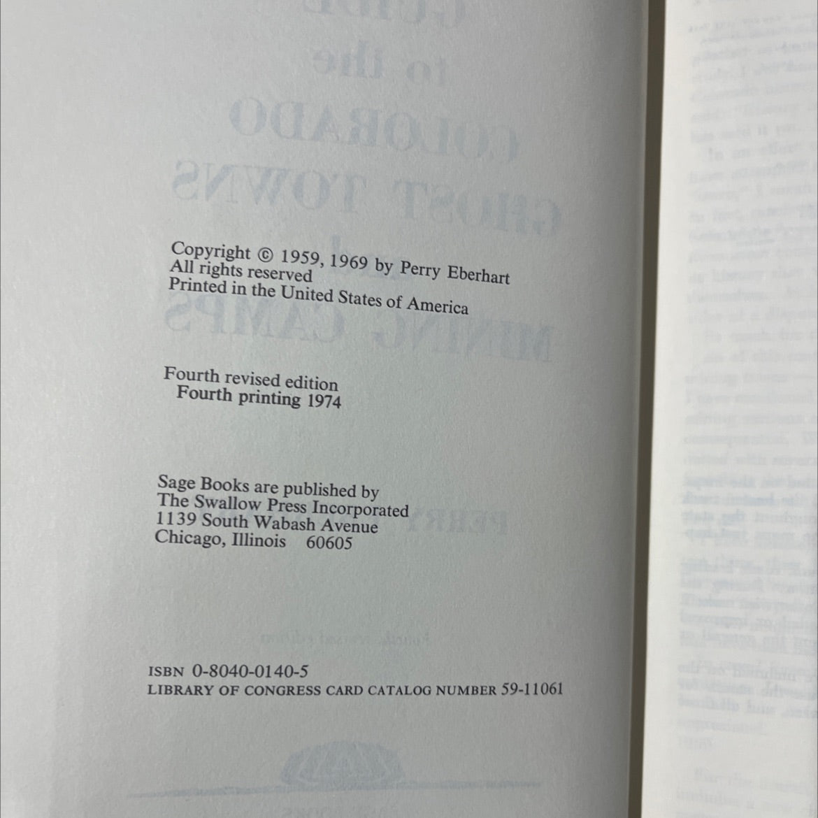 guide to the colorado ghost towns and mining camps book, by Perry Eberhart, 1974 Paperback image 3