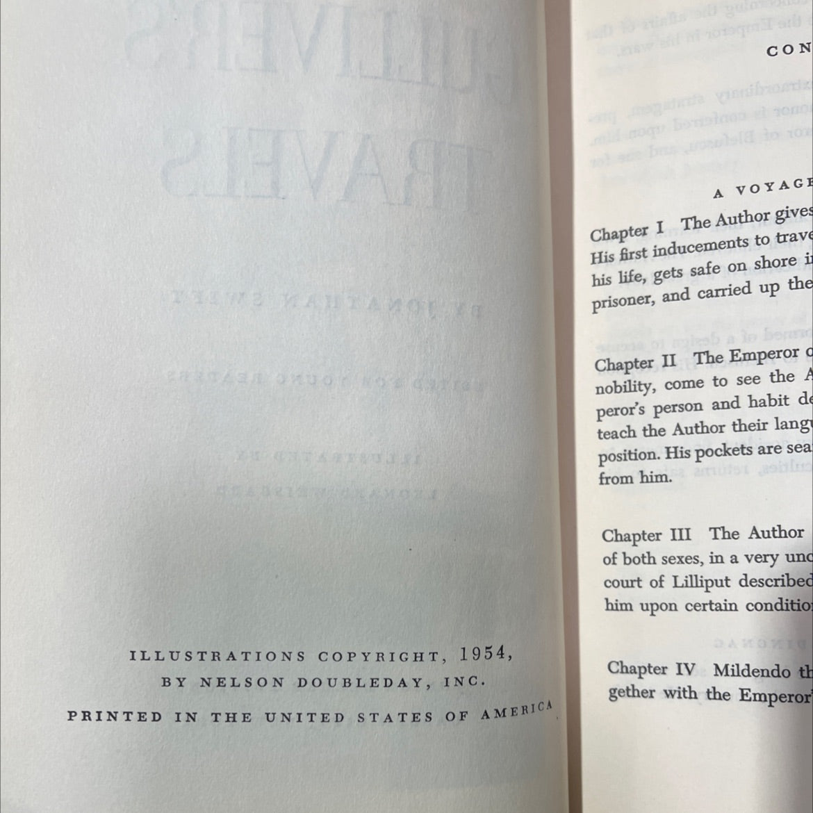 gulliver's travels book, by jonathan swift, 1954 Hardcover image 3