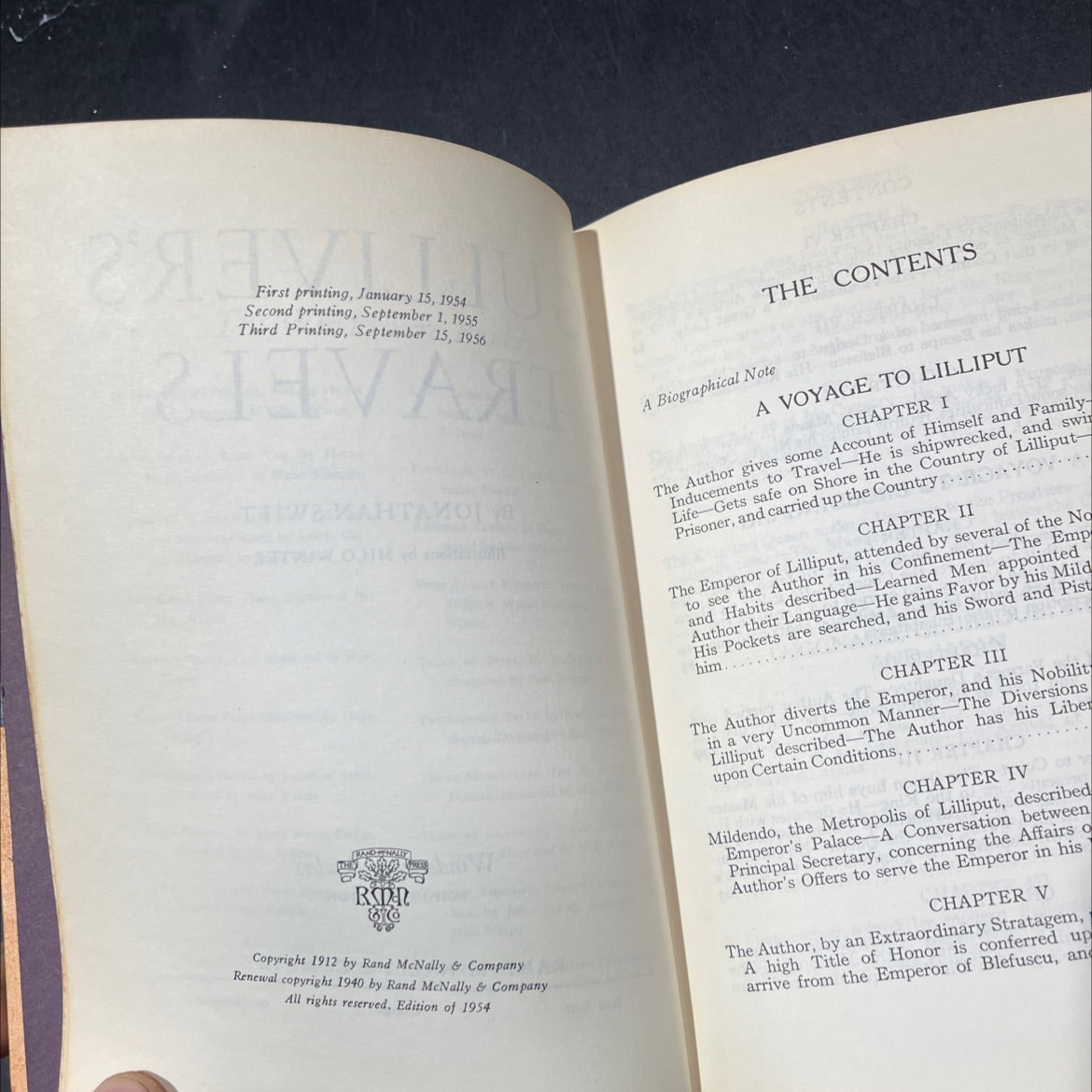 gulliver's travels book, by jonathan swift, 1954 Hardcover image 3