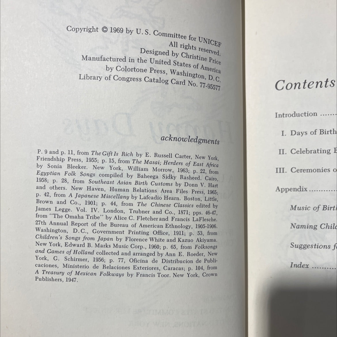 happy days a unicef book of birthdays name days and growing days book, by christine price, 1969 Hardcover image 3