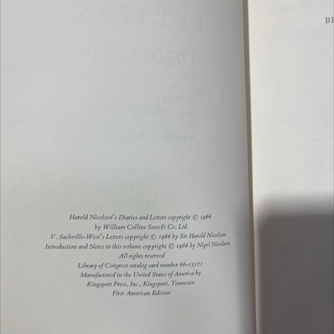 harold nicolson diaries and letters 1930-1939 book, by nigel nicolson, 1966 Hardcover, Vintage image 3
