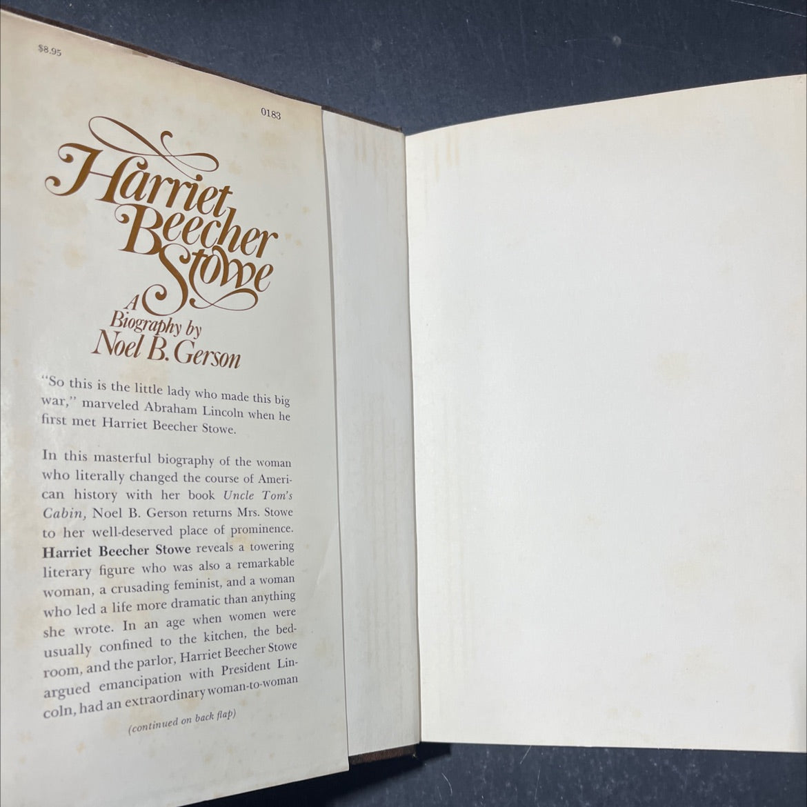 harriet beecher stowe: a biography book, by noel b. gerson, 1976 Hardcover image 4