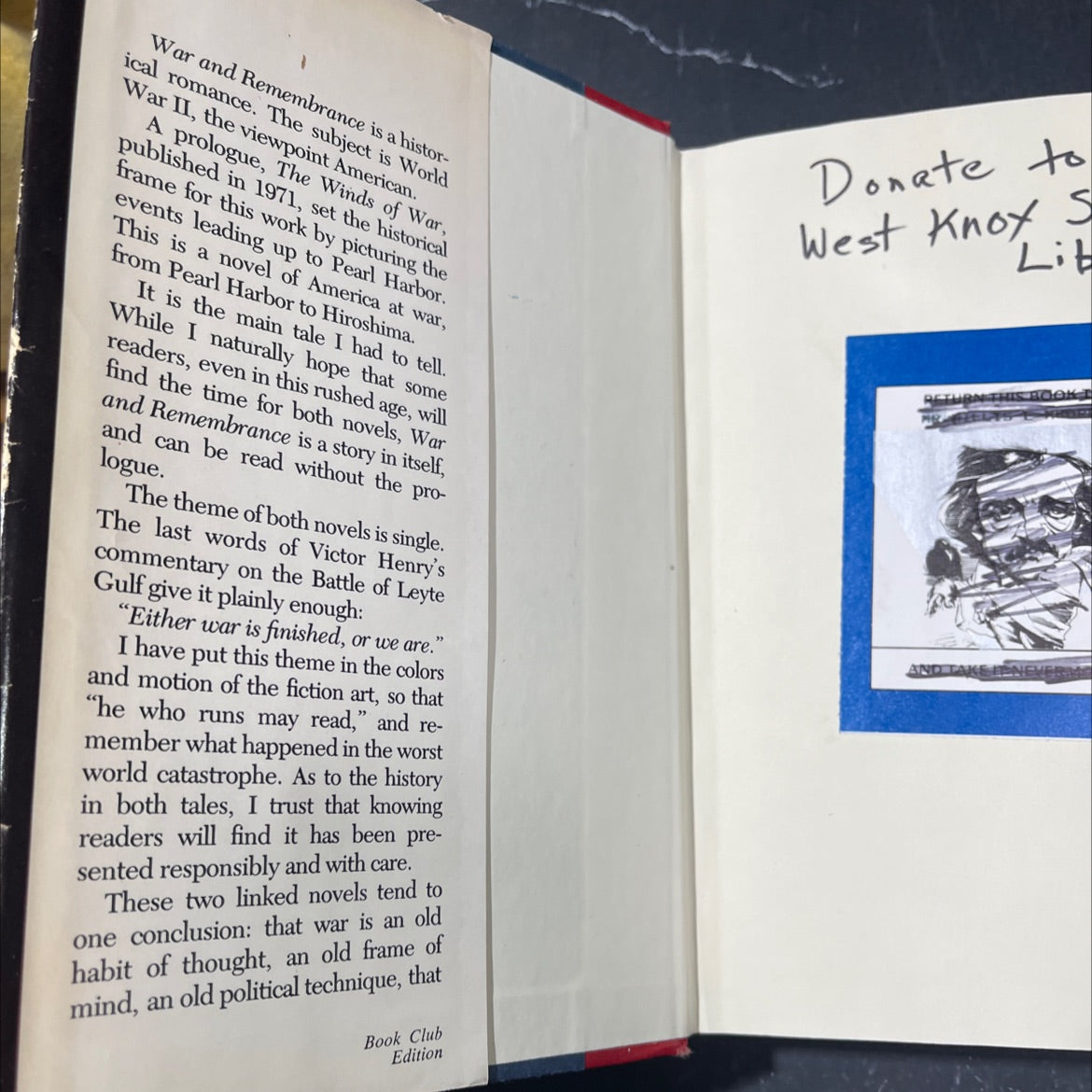 haw clea omafiemgemela war and remembrance book, by herman wouk, 1978 Hardcover image 4