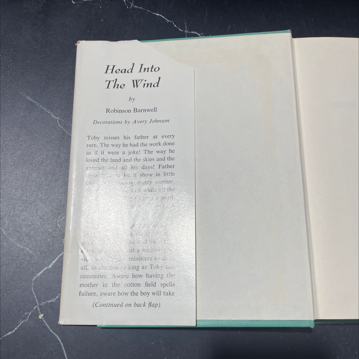 head into the wind book, by robinson barnwell, 1965 Hardcover image 4