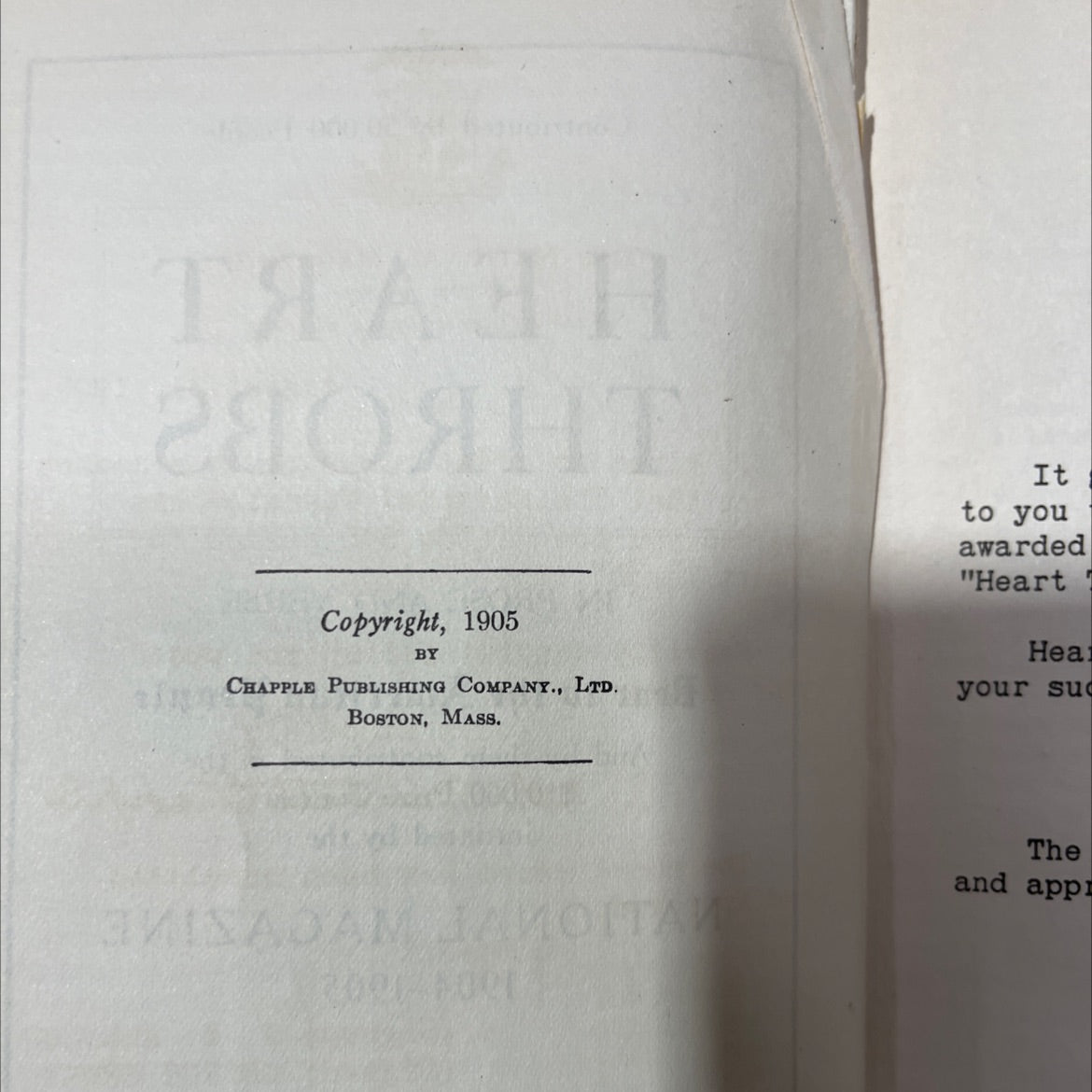 heart throbs in prose and verse book, by unknown, 1905 Leather image 3