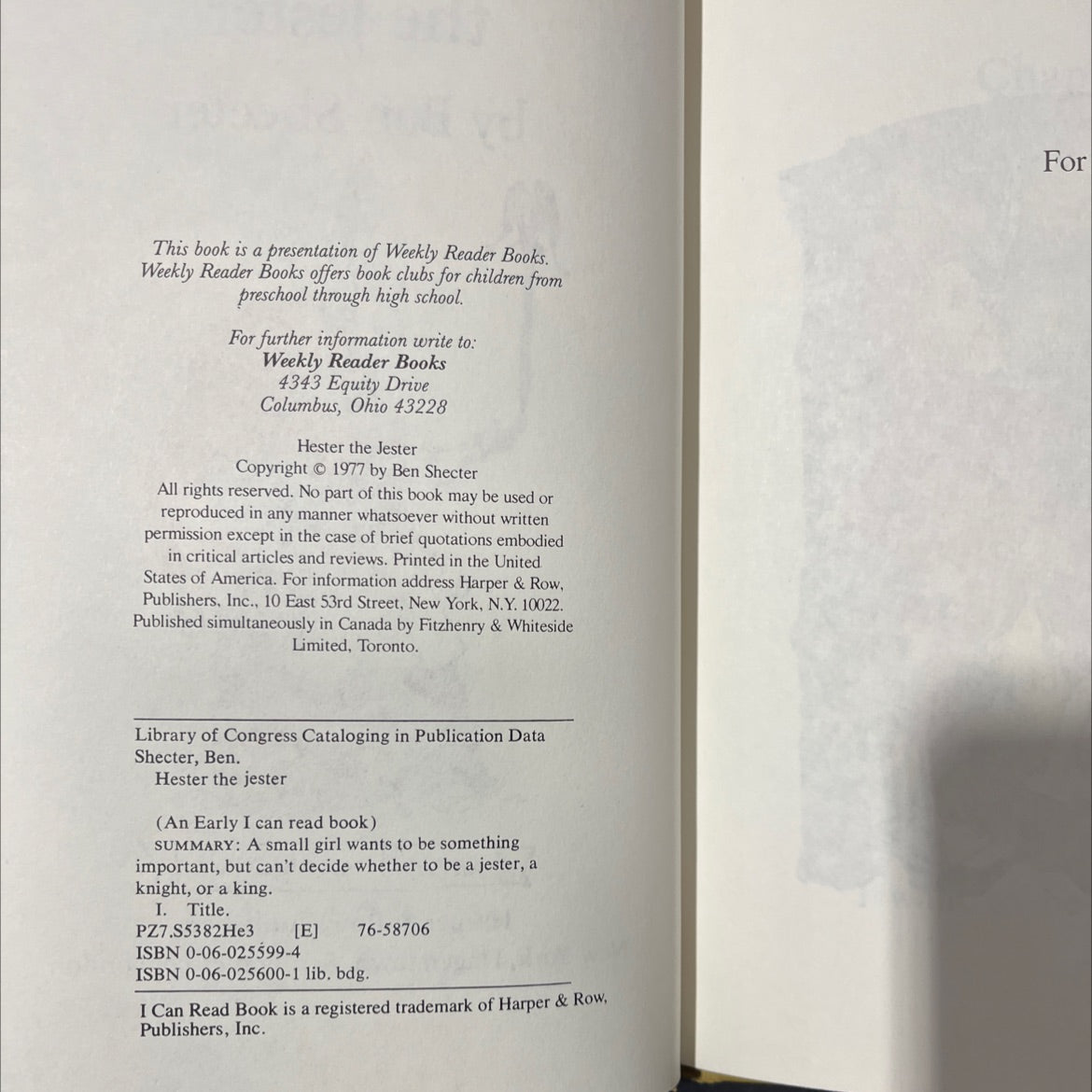 hester the jester book, by ben shecter, 1977 Hardcover image 3